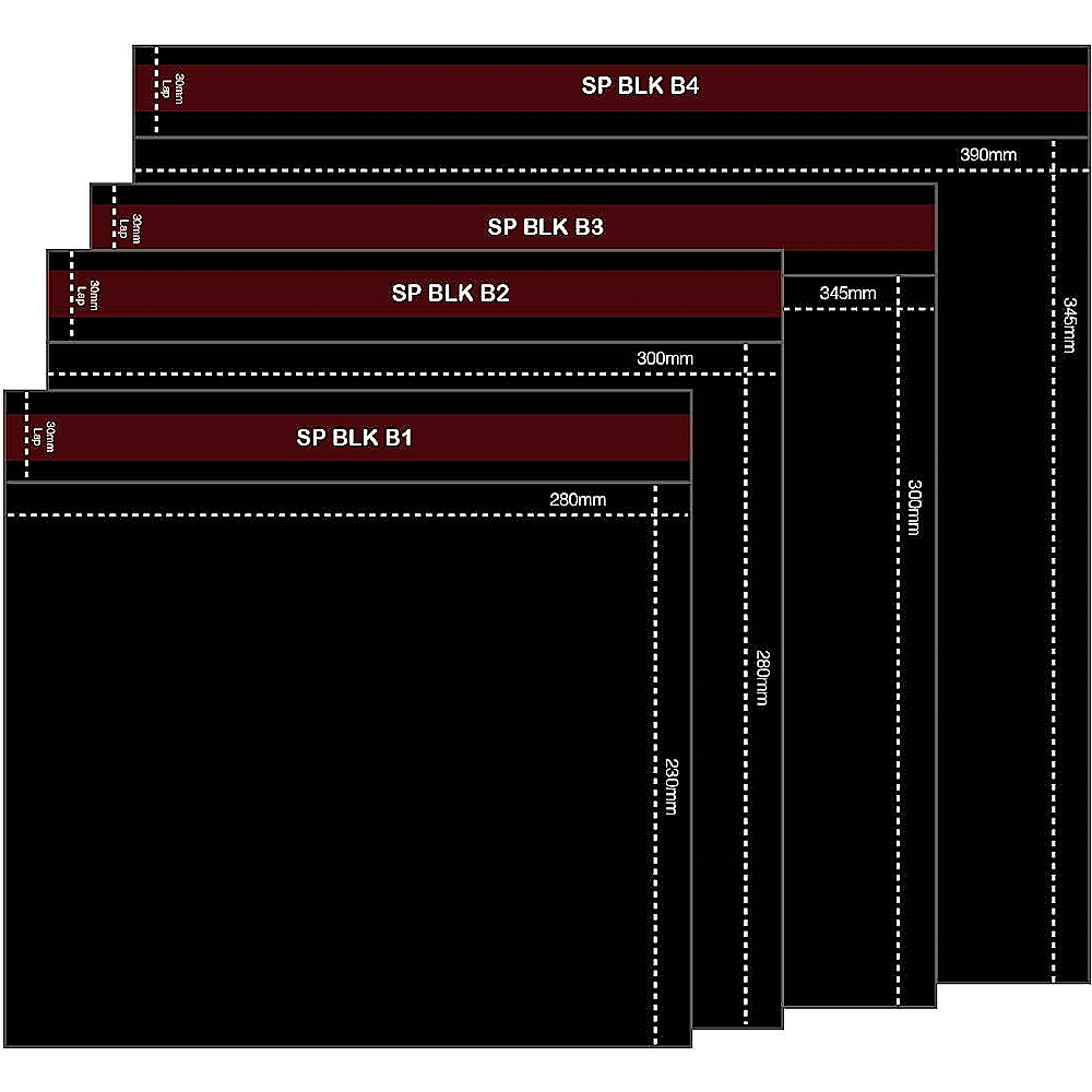 Armour Black Bubble Mailing Bags #B1 #B2 #B3 #B4