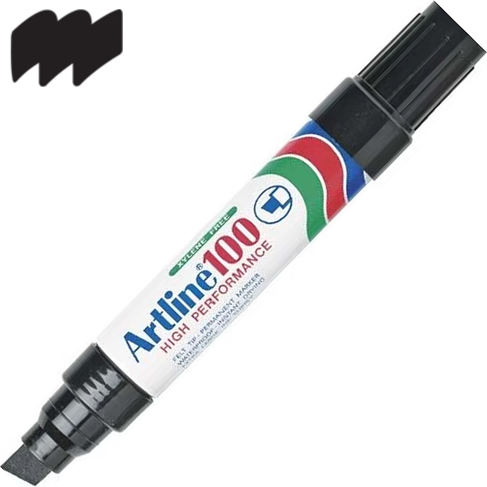 Artline 100 Permanent Markers (Pack 6 Markers)