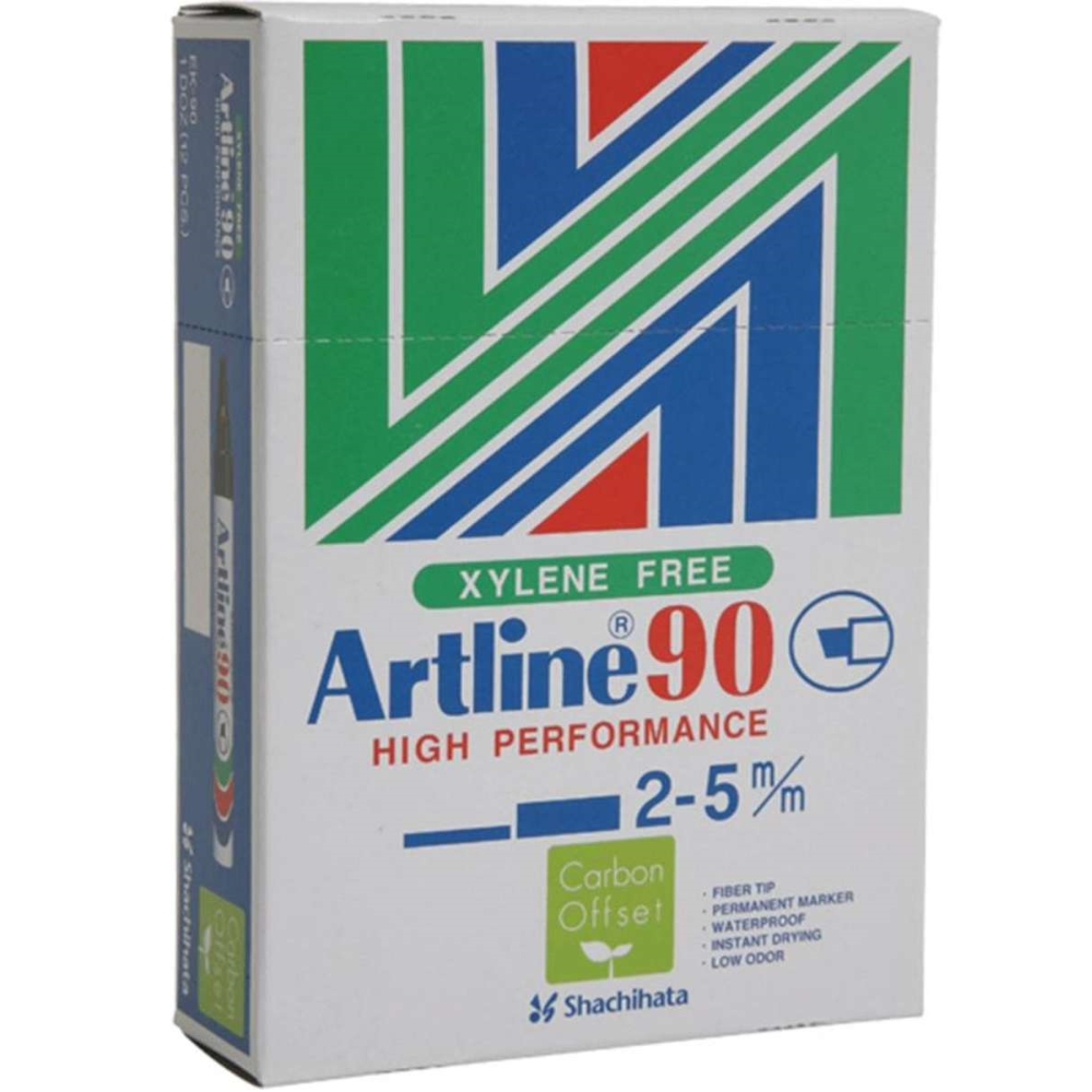Artline 90 Permanent Markers (Pack 12 Markers)