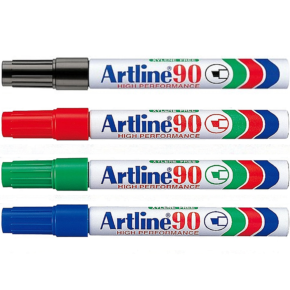 Artline 90 Permanent Markers (Pack 12 Markers)