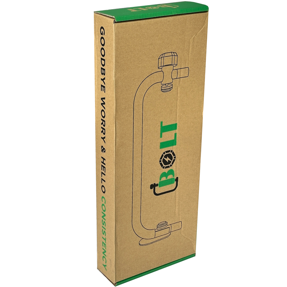 BOLT Hand Held Pallet Wrap Dispenser with Quick Release and Magnetic Hangers