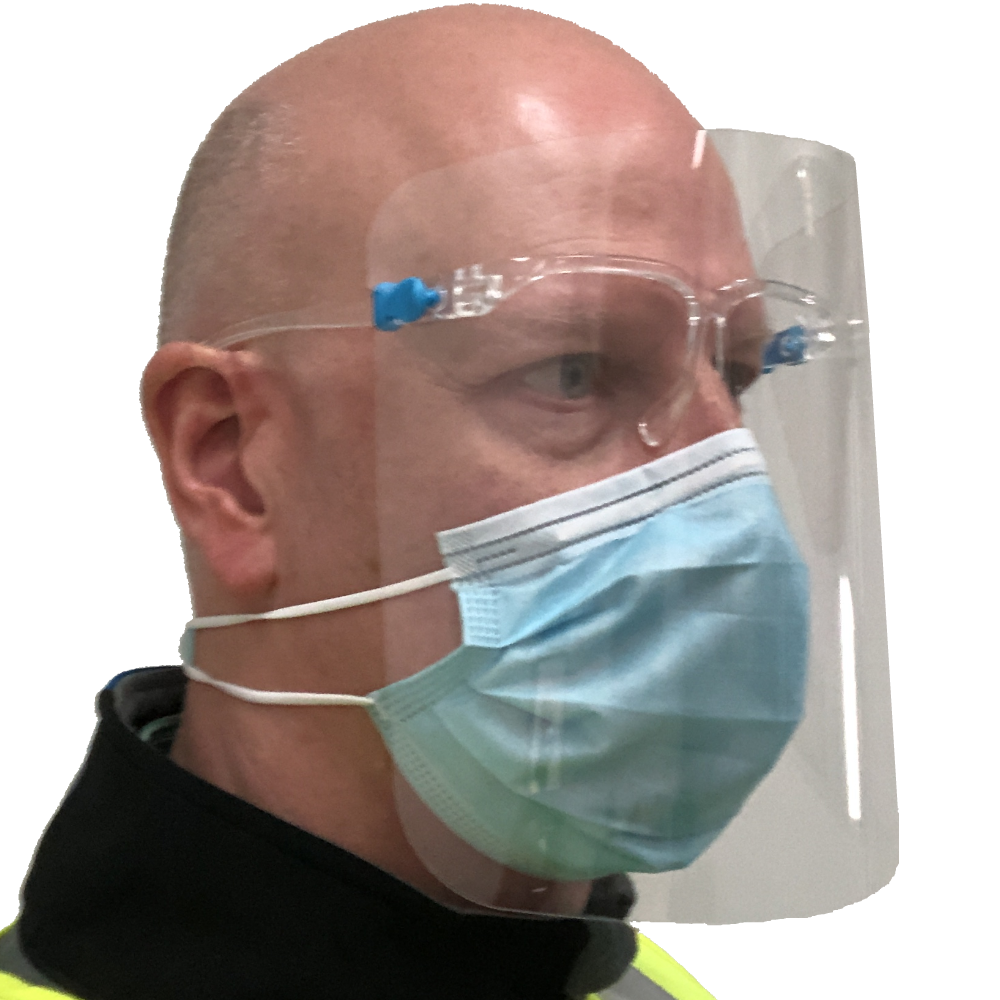 *CLEARANCE*  Face Shield On Glasses Frame Disposable Anti-fog Clear