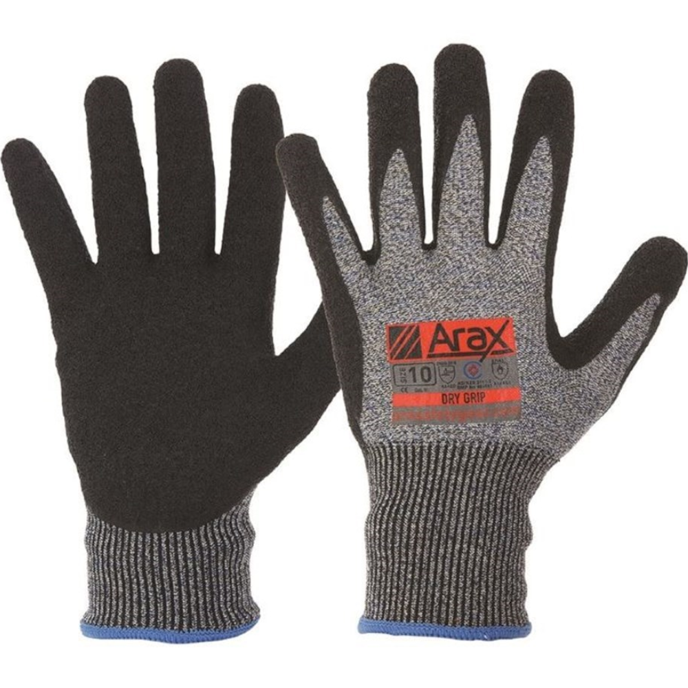 PIP Arax Dry Grip Latex Dip Gloves Cut D Protection