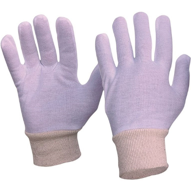 Poly-Cotton Interlock Glove with Hemmed Cuff (Pack 12 Pairs) (Carton 50 Packs)