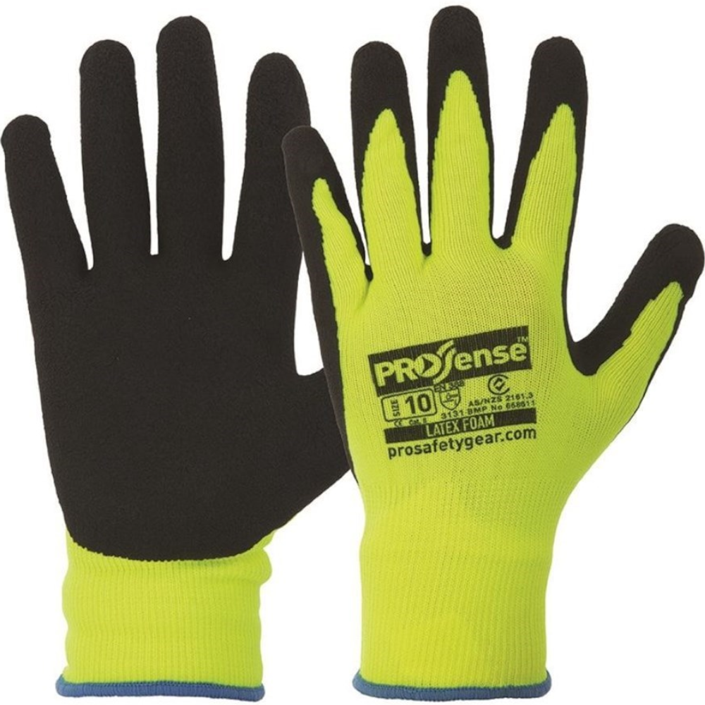 PIP ProSense LFN Latex Foam Grip Hi Vis Gloves Sizes 7 - 11