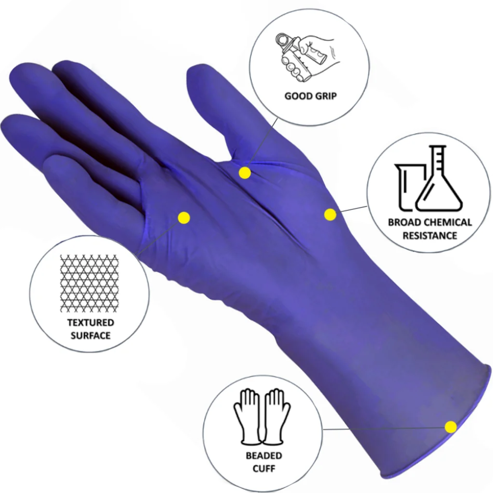 Pro-Val Premium Blue NiteSafe Disposable Nitrile Gloves (Pack 100 Gloves) (Carton 10 Packs)