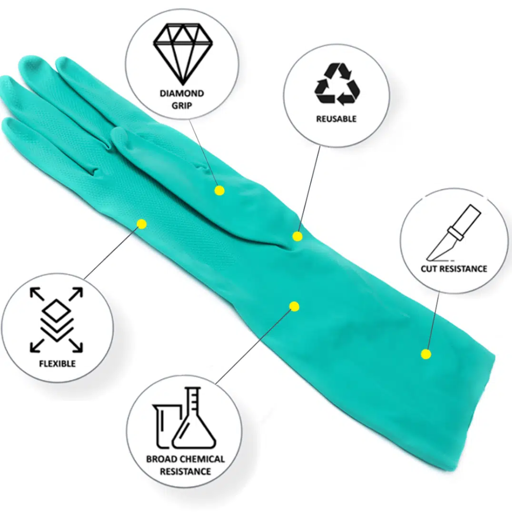 Pro-Val 33cm Nitrile Chemical Resistant Gloves (Pack 12 Pairs)