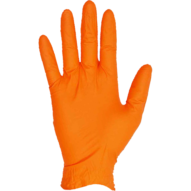 Pro-Val Premium Hi Vis Orange Disposable Nitrile Gloves (Pack 100 Gloves) (Carton 10 Packs)