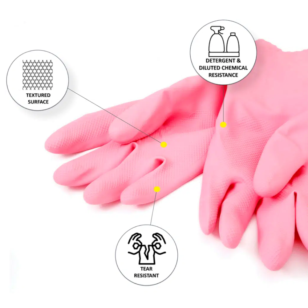 Pro-Val Premium Silver-lined Rubber Gloves (Pack 12 Pairs) (Carton 12 Packs)