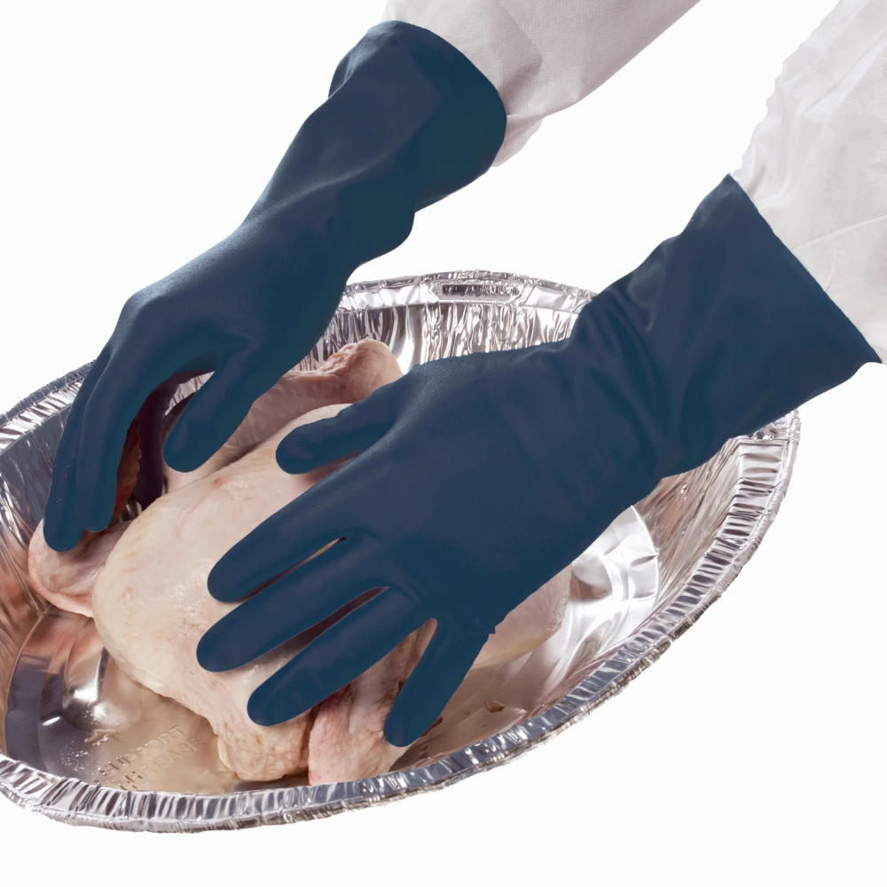 Pro-Val Premium Blue-lined Rubber Gloves (Pack 12 Pairs) (Carton 12 Packs)
