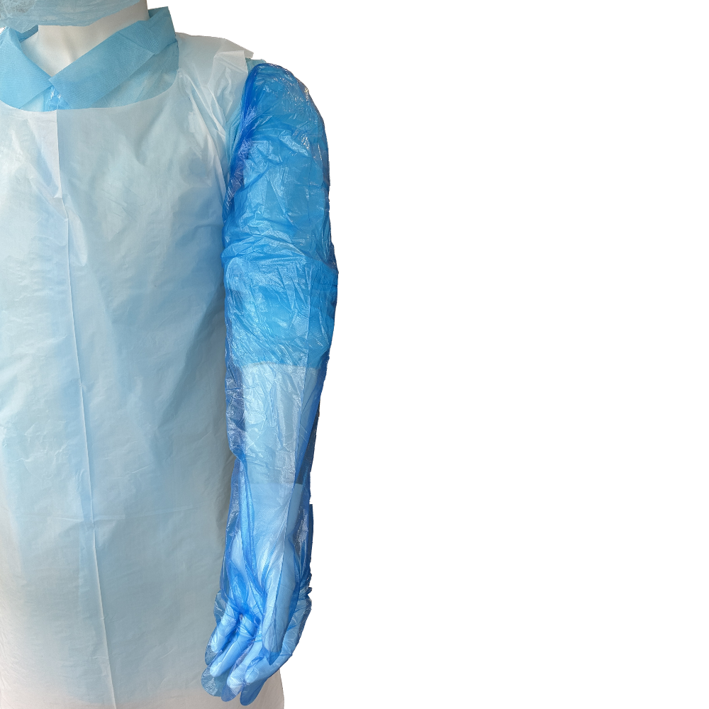 Bastion Blue Heavy-duty PE Shoulder-length Gloves (Pack 100 Gloves) (Carton 10 Packs) Sizes Medium, Large, XL