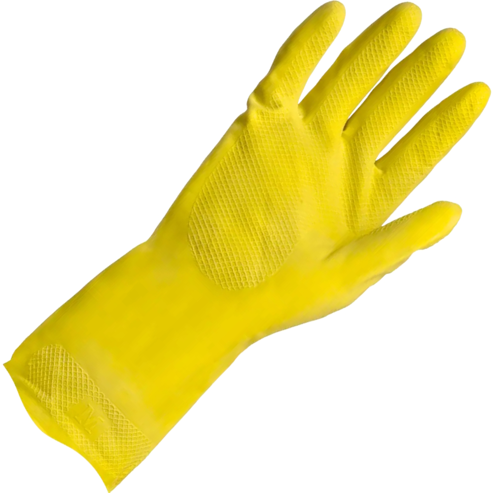 Pro-Val Economy Cotton Flock-lined Rubber Gloves (Pack 12 Pairs) (Carton 12 Packs)