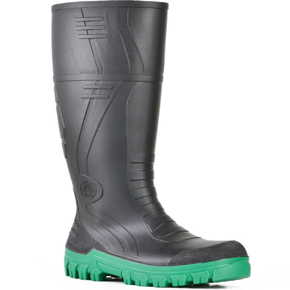 Bata Black/Green 400mm JobMaster Non-safety Gumboots Sizes 4 - 15
