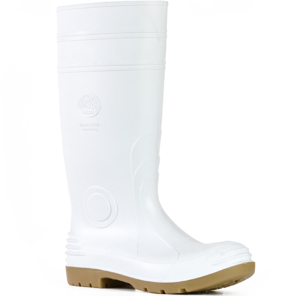 Bata White/Gum 400mm JobMaster II Safety Gumboots Sizes 4 - 14