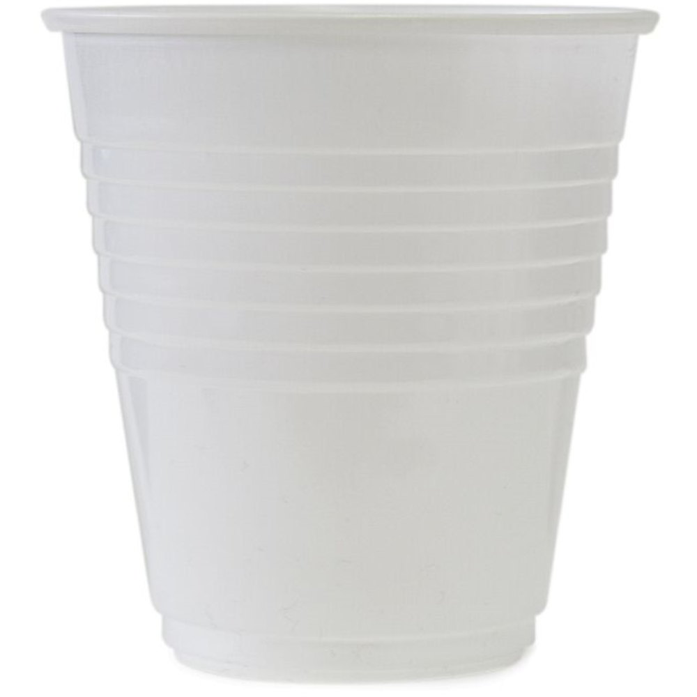 White Plastic 6oz (180ml) Cold Drink Cups White (Carton 1,000 Cups)