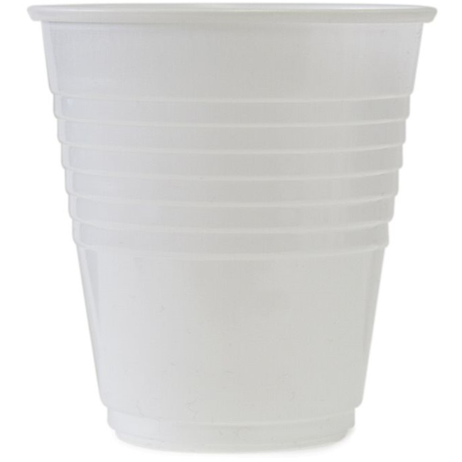 White Plastic 6oz (180ml) Cold Drink Cups White (Carton 1,000 Cups)