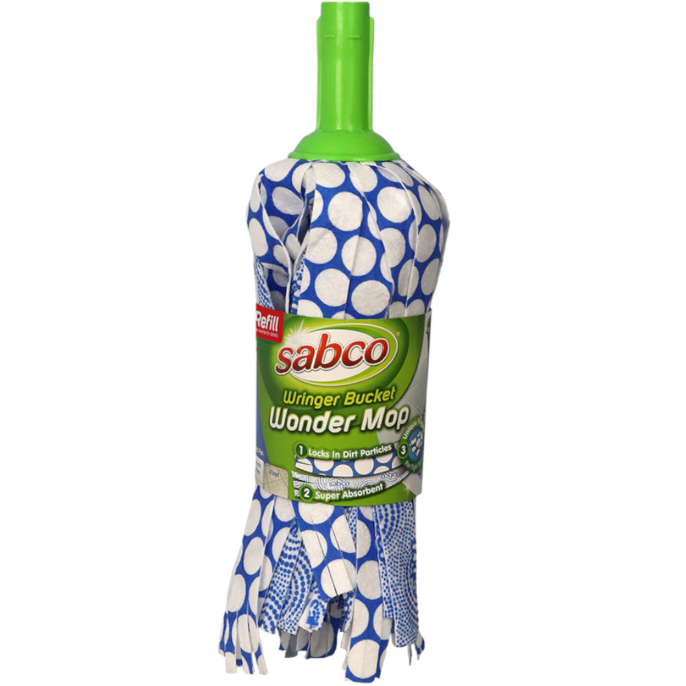Sabco SAB34070 Wringer Bucket Wonder Mop Refill (Carton 6 Refills)