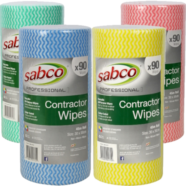 Sabco Professional SABC-9172 Contractor Wipes on Roll (Carton 6 Rolls)