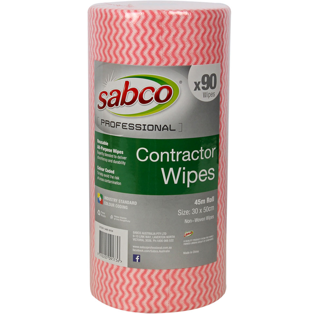 Sabco Professional SABC-9172 Contractor Wipes on Roll (Carton 6 Rolls)
