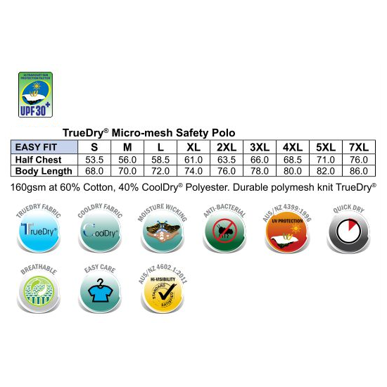 Long Sleeve Hi-Vis Polo Shirt with TrueDry for Day Use