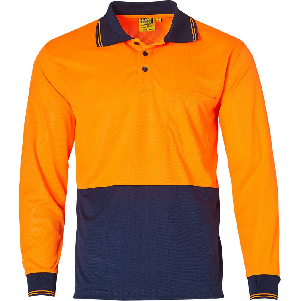Long Sleeve Hi-Vis Polo Shirt with TrueDry for Day Use