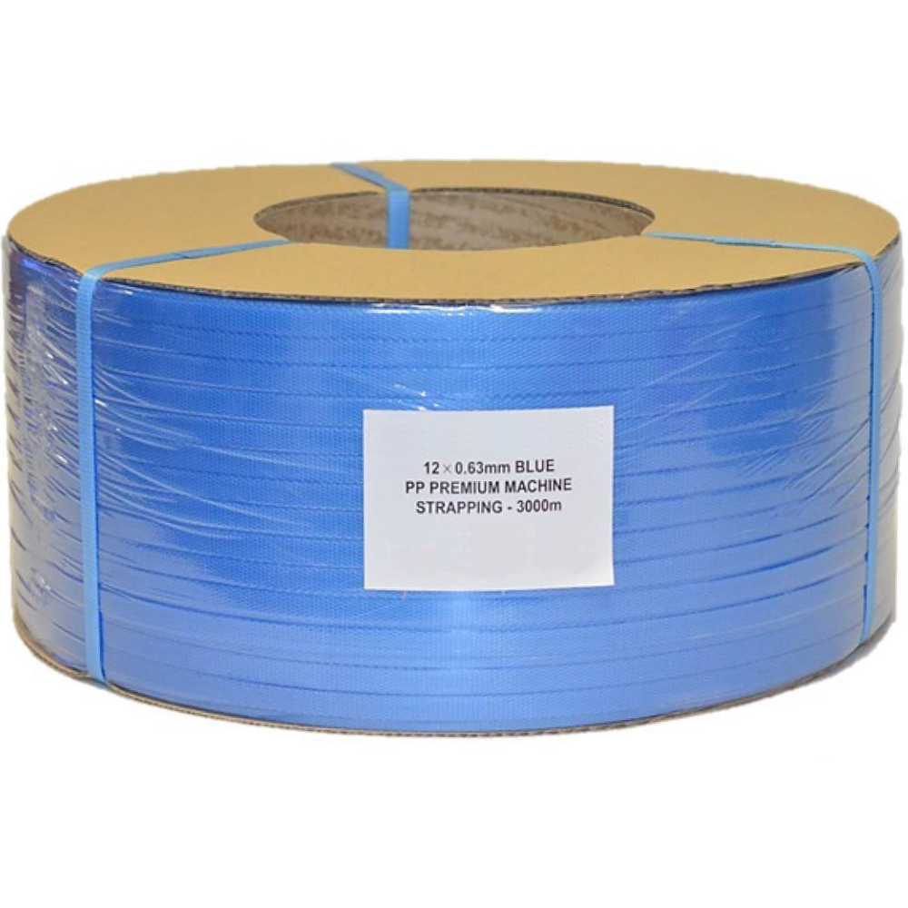 Premium Blue Machine PP Strapping 12mm x 3,000m (130kg Breaking Strain)
