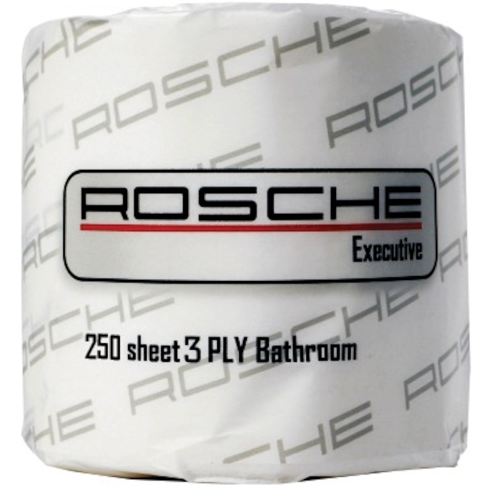 Rosche 6000e Executive Range Conventional Toilet Paper Rolls 3-ply 250-sheet (Carton 48 Rolls)
