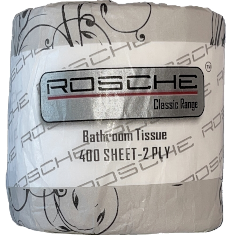 Rosche 6600 Classic Range Conventional Toilet Paper Rolls 2-ply 400-sheets (Carton 48 Rolls)