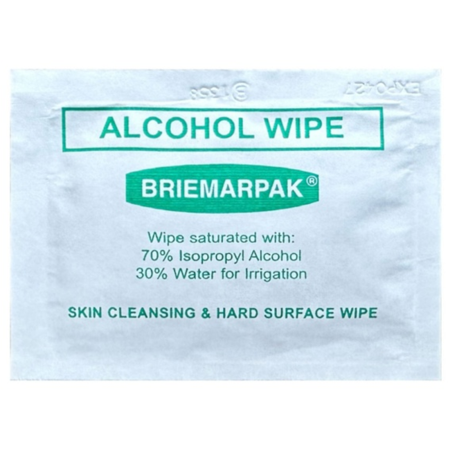 70% Isopropyl Alcohol Wipes in Sachets 165mm x 140mm (Inner 50 Wipes) (Carton 1,000 Wipes)