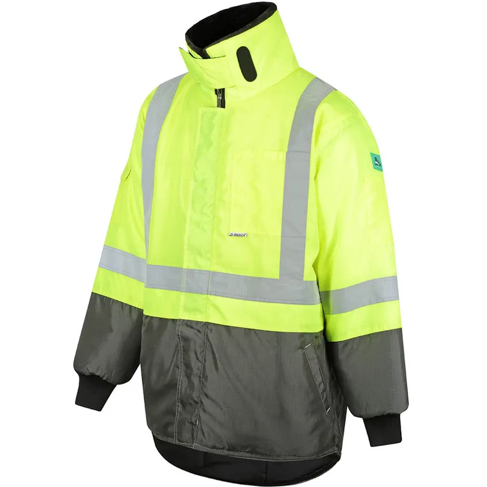 Badger Day/Night HiVis X350 Xtreme® Freezer Jacket Green/Yellow Sizes: Small - 5XL